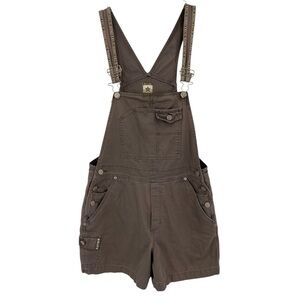 B.U.M. Equipment adjustable straps bib pocket utility 90s Chico’s overall shorts